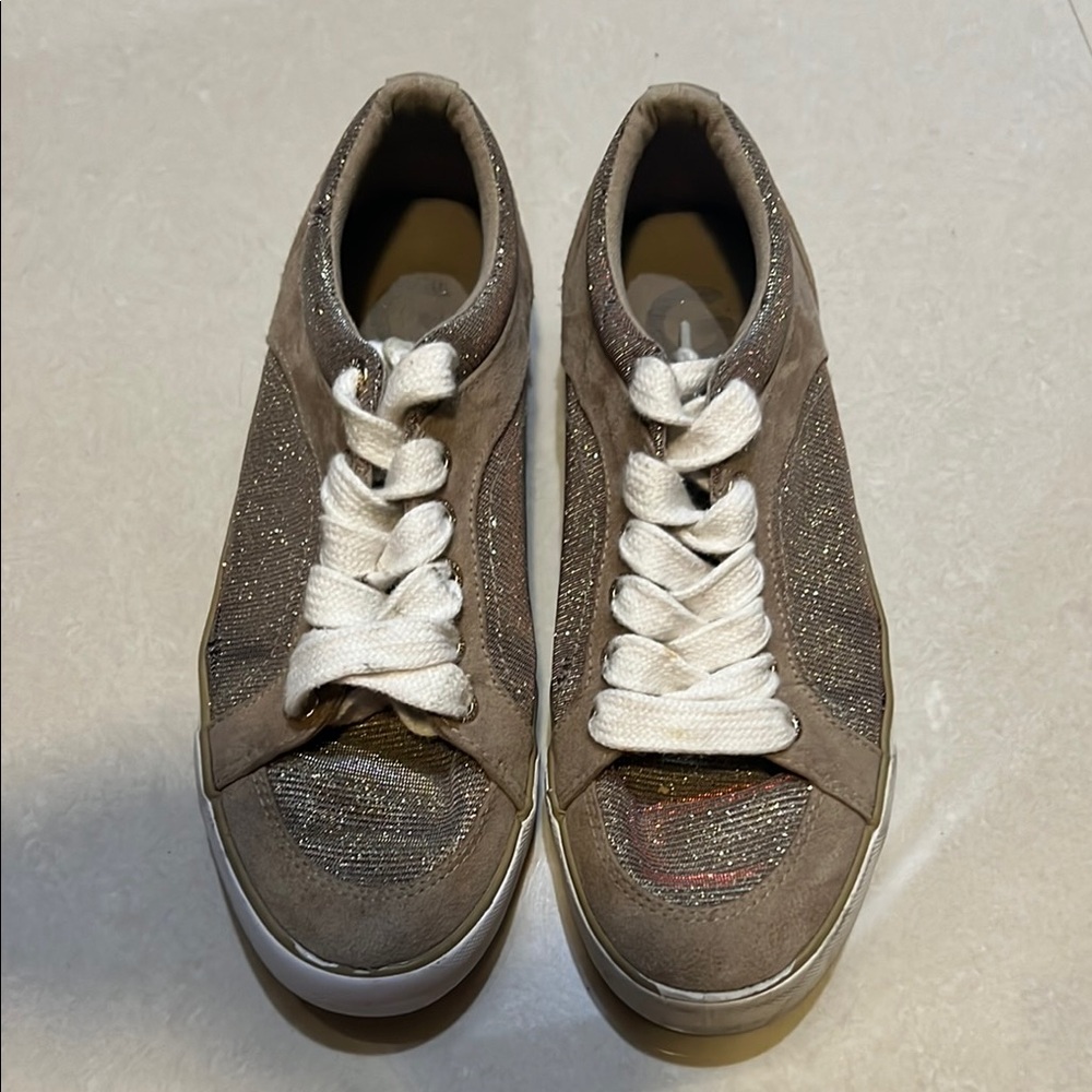 G by Guess Brown and Gold Sneakers
